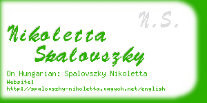 nikoletta spalovszky business card